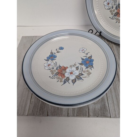 Vintage Johann Haviland Blue Bouquet Crowning Fashion Dinner Plates Set of 3 - Picture 2 of 6